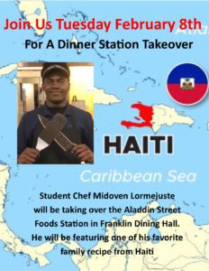 Flyer Promoting Haitian Food Event